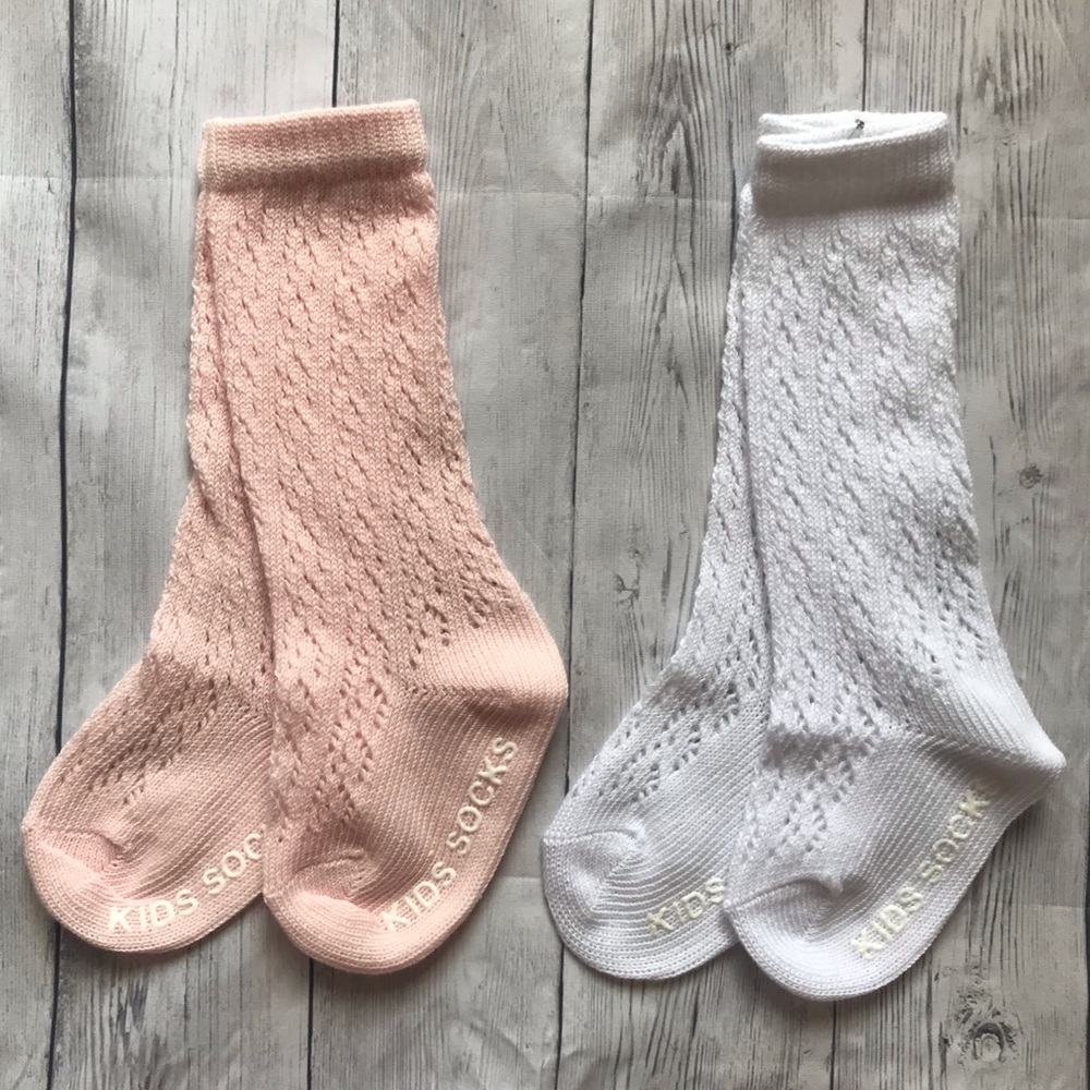 Brand New 2 Pairs Lace Knee High Socks